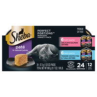 Sheba Perfect Portions Cat Food, Premium, Seafood, Pate, Variety Pack, 24 Each