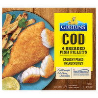 Gorton's Fish Fillets, Breaded, Cod, 4 Each
