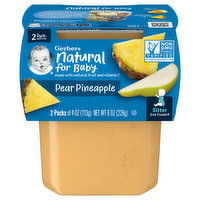 Gerber Natural for Baby Pear Pineapple, Sitter 2nd Foods, 2 Pack, 2 Each