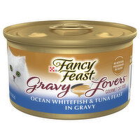 Fancy Feast Gravy Lovers Gourmet Ocean Whitefish & Tuna Feast in Gravy Cat Food, 3 Ounce
