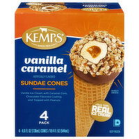 Kemps Sundae Cones, Vanilla Caramel, 4 Each