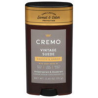 Cremo Smooth & Amber Vintage Suede Antiperspirant & Deodorant, 2.65 Ounce