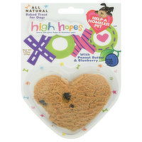 High Hopes Treat for Dogs with Peanut Butter & Blueberry, Baked, 1.75 Ounce