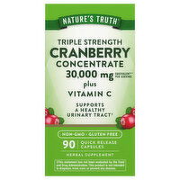 Nature's Truth Quick Release Capsules Triple Strength 30,000 mg Cranberry Concentrate Plus Vitamin C, 90 Each