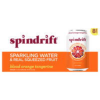 Spindrift Sparkling Water, Unsweetened, Blood Orange Tangerine, 8 Each