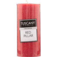 Tuscany Candle Candle, Red Pillar, Unscented, 1 Each