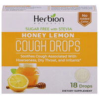 Herbion Naturals Cough Drops, Sugar Free with Stevia, Honey Lemon, 18 Each