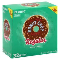 DONUT SHOP Coffee, Extra Bold, Medium Roast, Regular, K-Cup Pods, Value Pack, 32 Each