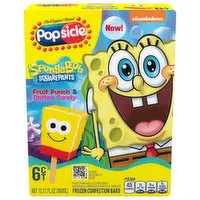 Popsicle Confection Bars, Fruit Punch & Cotton Candy, SpongeBob SquarePants, 6 Each