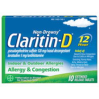 Claritin-D Allergy & Congestion, Extended Release Tablets, 10 Each