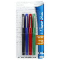 Paper Mate Flair Felt Tip Pens, Medium Point, Assorted Ink, 4 Each
