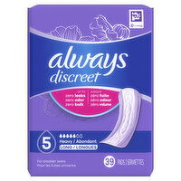 Always Discreet Pads, Heavy Absorbency, Long Length, 39 Each