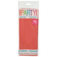 Unique Party! Tissue Paper, Red, 10 Each