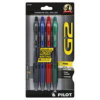Pilot G2 Gel Pens, Assorted Ink, Fine, 0.7 mm, 4 Each