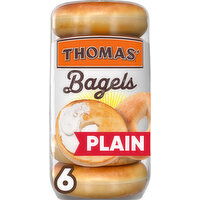 Thomas' Plain Pre-sliced Bagels, 6 count, 20 oz, 6 Each