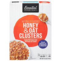 Essential Everyday Cereal, Honey & Oat Clusters, 14.5 Ounce