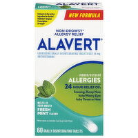 Alavert Allergies, Fresh Mint Flavor, Indoor/Outdoor, Tablets, 60 Each