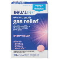 Equaline Gas Relief, Extra Strength, 125 mg, Chewable Tablets, Cherry Flavor, 18 Each