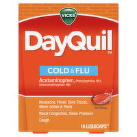 Vicks Cold & Flu Vicks DayQuil Cold & Flu, LiquiCap Over-the-Counter Medicine, 16ct, 16 Each