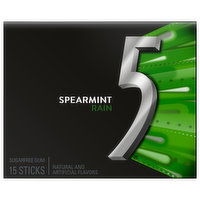 5 Gum, Sugarfree, Spearmint Rain, 15 Each