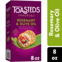 Toasteds Crackers, Rosemary and Olive Oil, 8 Ounce