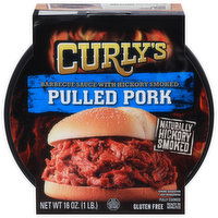 Curly's Pulled Pork, Barbecue Sauce with Hickory Smoked, 16 Ounce