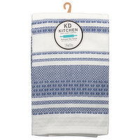 KD Kitchen Tea Towel, Textured, True Blue, 1 Each