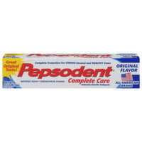 Pepsodent Complete Care Toothpaste, Anticavity Fluoride, Original Flavor, 5.5 Ounce