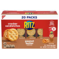 RITZ Peanut Butter Sandwich Crackers, Lunch Snacks, 20 Snack Packs (6 Crackers Per Pack), 27.6 Ounce