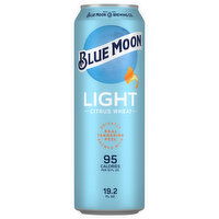 Blue Moon Beer, Light, Citrus Wheat, 19.2 Fluid ounce