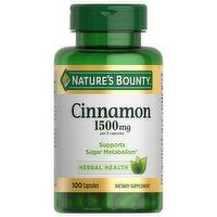 Nature's Bounty Cinnamon, 1500 mg, Capsules, 100 Each