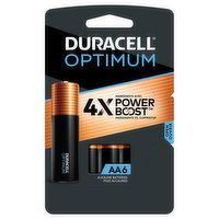 Duracell Optimum Batteries, Alkaline, AA, 1.5V, 6 Pack, 6 Each