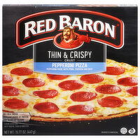 Red Baron Pizza, Pepperoni, Thin & Crispy Crust, 15.77 Ounce