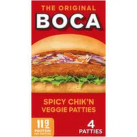 Boca Spicy Vegan Chik'n Veggie Patties, 4 Each