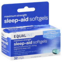 Equaline Sleep-Aid, Maximum Strength, 50 mg, Softgels, 32 Each