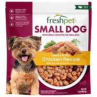 Freshpet Dog Food, Chicken Recipe with Carrots & Cranberries, Bite Size, Small Dog, 1 Pound