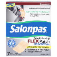 Salonpas Maximum OTC Strength Pain Relieving Flex Patch, 7 Each