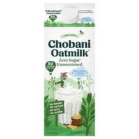 Chobani Oatmilk, Zero Sugar, Non-Dairy, Unsweetened, 52 Fluid ounce