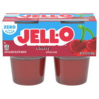 Jell-O Zero Sugar Cherry Flavor Gelatin Snack Cups, 4 Each