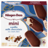 Haagen-Dazs Ice Cream Bars, Vanilla Milk Chocolate, Mini, 6 Each