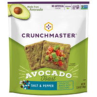 Crunchmaster Baked Rice Crackers, Salt & Pepper, Avocado Toast, 3.54 Ounce