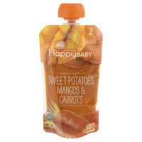 HappyBaby Organics Baby Food, Organic, Sweet Potatoes, Mangos & Carrots, 2 (6+ Months), 4 Ounce