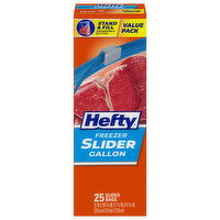 Hefty Slider Bags, Freezer, Gallon, Value Pack, 25 Each