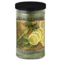 Village Candle Candle, Citrus & Sage, Glass Cylinder, 1 Each