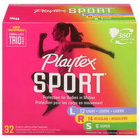 Playtex Sport Tampons, Plastic Applicator, Light/Regular/Super, 32 Each