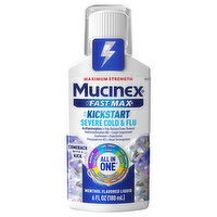 Mucinex Fast-Max All in One Kickstart Severe Menthol Flavored Liquid Cold & Flu, 6 Fluid ounce