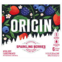 Origin Spring Water, Sparkling Berries, 6 Each