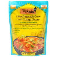 Kitchens of India Mixed Vegetable Curry, with Cottage Cheese, Navratan Korma, Mild, 10 Ounce