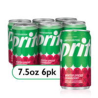 Sprite Winter Cranberry  Winter Spiced Cranberry, Lemon-Lime And Cranberry Flavored Soda Pop Soft Drink, 6 Each