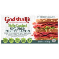 Godshall's Fully Cooked Uncured Turkey Bacon, 2 Each